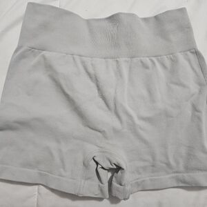 Light Gray Ribbed Waistband Skort